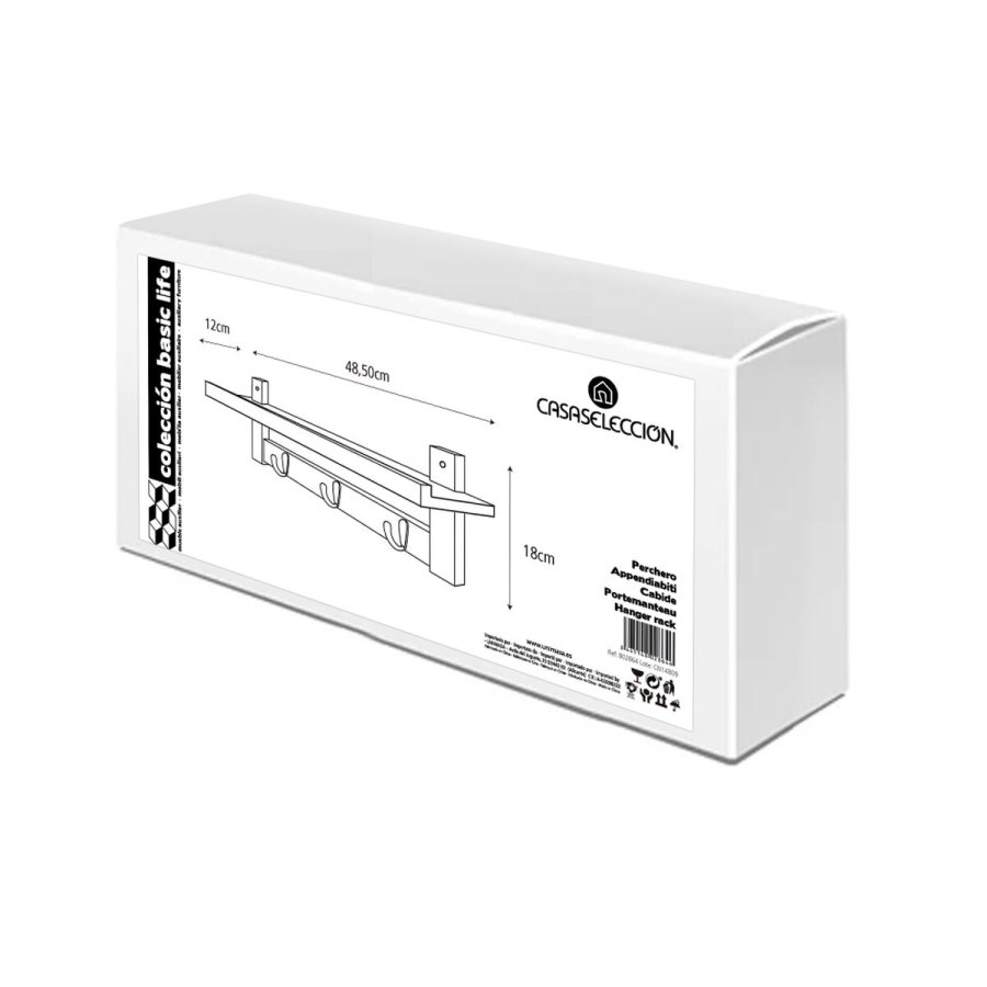 Hylder Hvid Bambus 49 x 12 x 18 cm #6