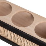 Lyseholder HEARTS Hvid Sort Natur Tr Krystal Sukkerrr Tr MDF 22 x 8 x 7 cm #3