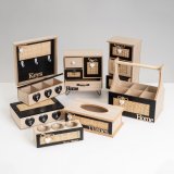 Lyseholder HEARTS Hvid Sort Natur Tr Krystal Sukkerrr Tr MDF 22 x 8 x 7 cm #5