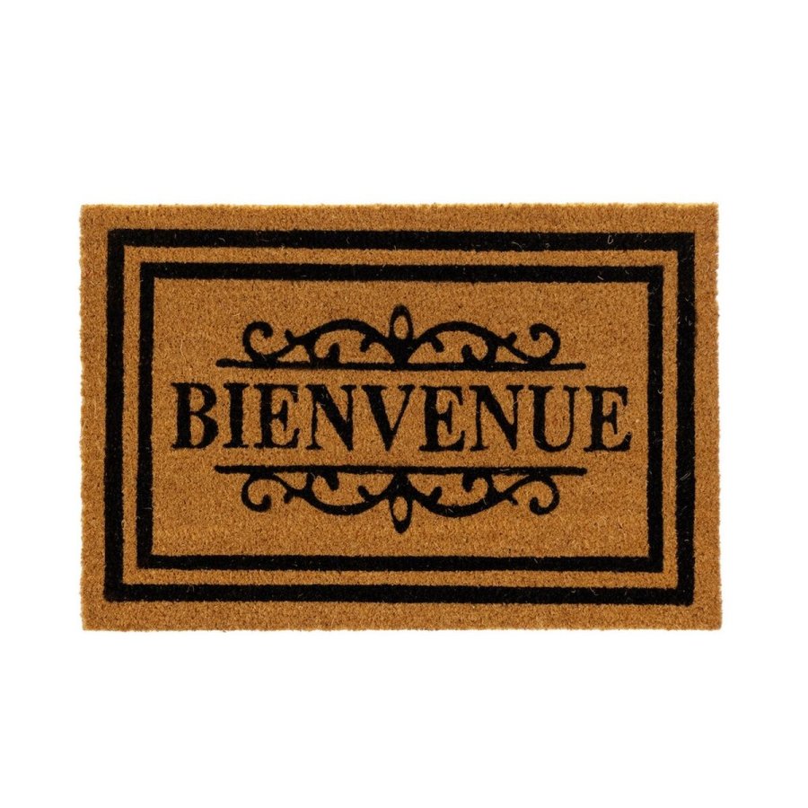 Drmtte BIENVENUE Brun Sort PVC Kokosnd Fiber 60 x 40 x 1,5 cm #1