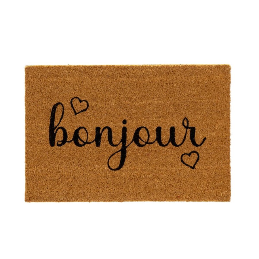Drmtte BONJOUR Brun Sort PVC Kokosnd Fiber 60 x 40 x 1,5 cm #1