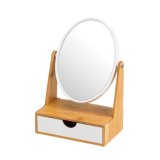 Makeup-Spejl Hvid Natur Bambus Krystal polystyren 17 x 10 x 25 cm #1