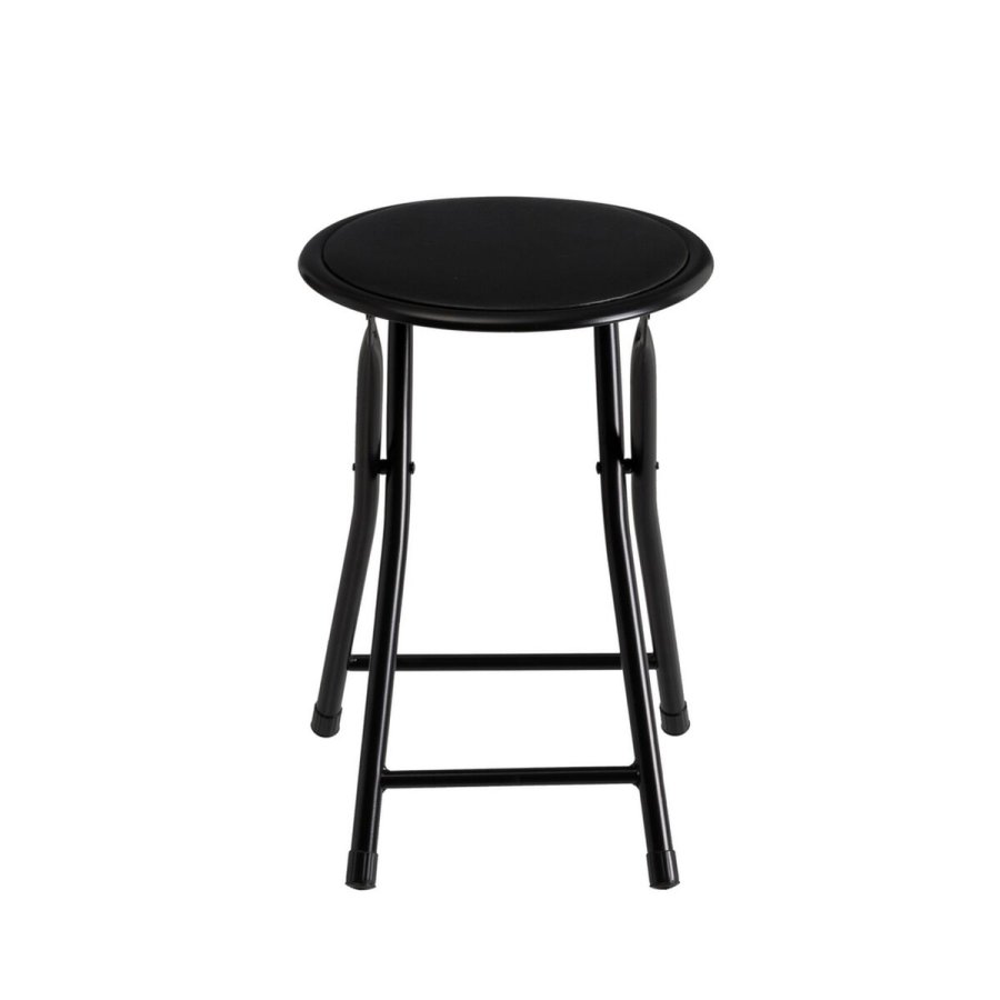 Taburet Sort Polyuretan PVC Jern 30 x 30 x 45 cm #5