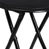 Taburet Sort Polyuretan PVC Jern 30 x 30 x 45 cm #9
