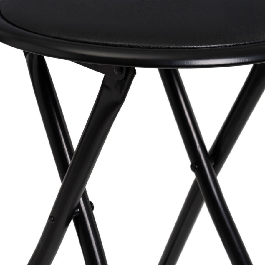 Taburet Sort Polyuretan PVC Jern 30 x 30 x 45 cm #9