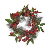 Adventskrans Brun Rd Grn Plastik 30 x 10 x 30 cm #1
