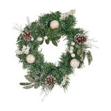 Adventskrans Hvid Brun Grn Plastik 30 x 12 x 30 cm #1