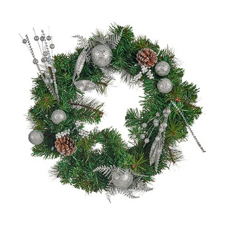 Adventskrans Ananas 45 x 13 x 45 cm Slvfarvet Brun Grn #1