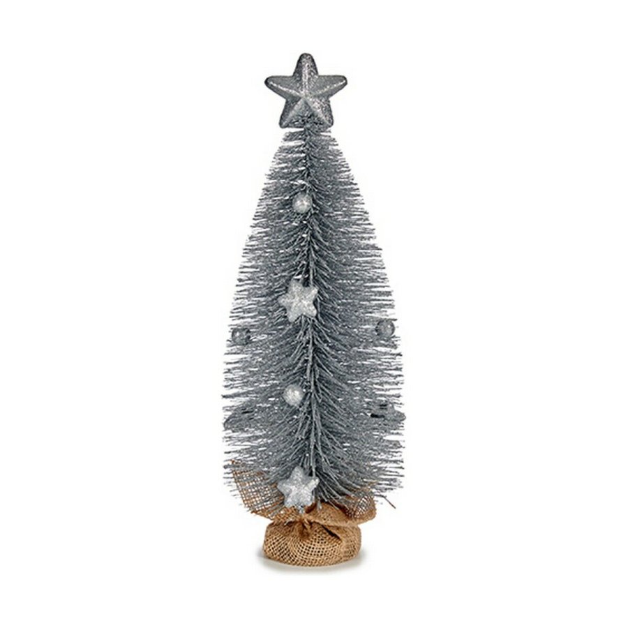 Juletr med stjerne Slvfarvet 13 x 41 x 13 cm #1