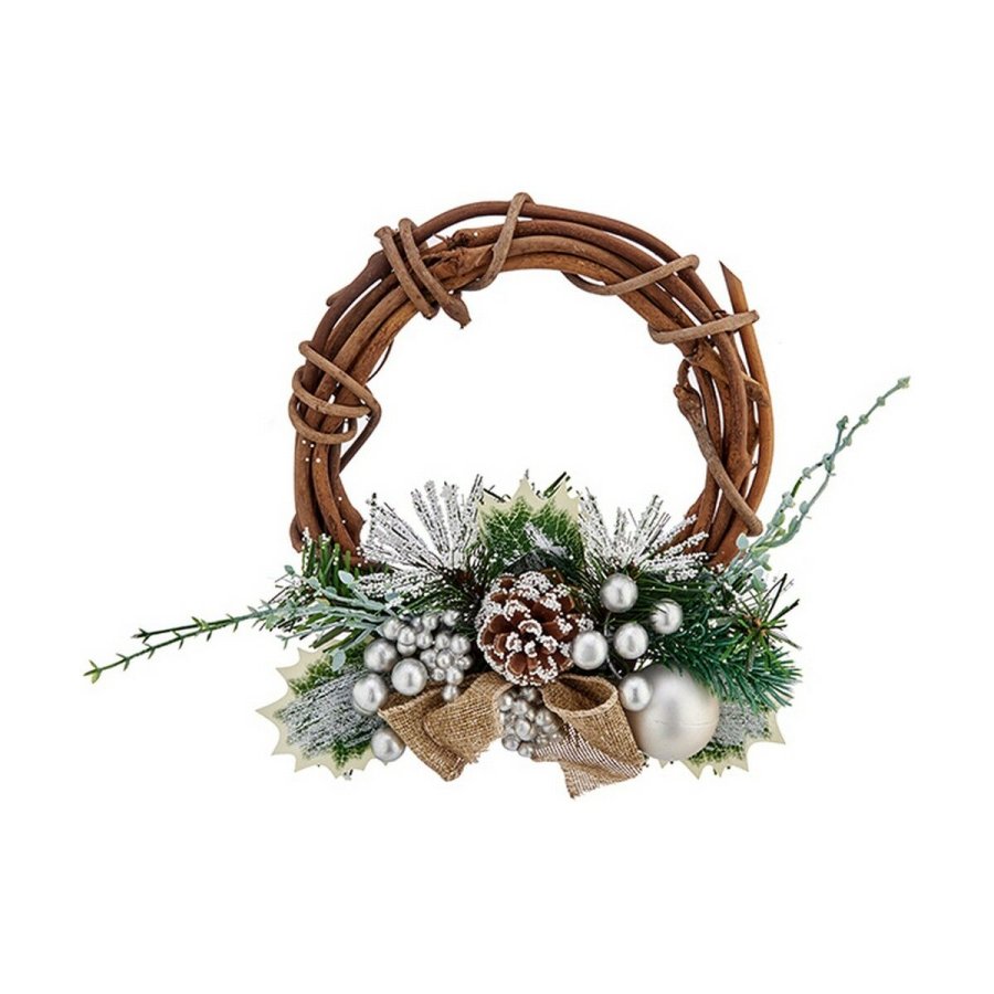 Adventskrans Krist+ FG35LC28219411 Grn Slvfarvet Tr Plastik 20,32 cm 22 x 8 x 22 cm #1