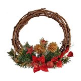 Adventskrans 30,48 cm Rd Tr Grn Plastik #1