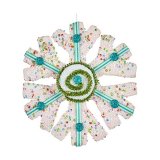 Julepynt Bl Snefnug 17 x 6 x 17 cm Hvid Grn #1