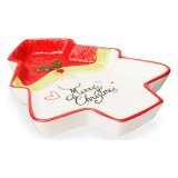 Borddekoration Juletr Julemanden 19,6 x 3 x 23 cm Keramik Rd Hvid #5