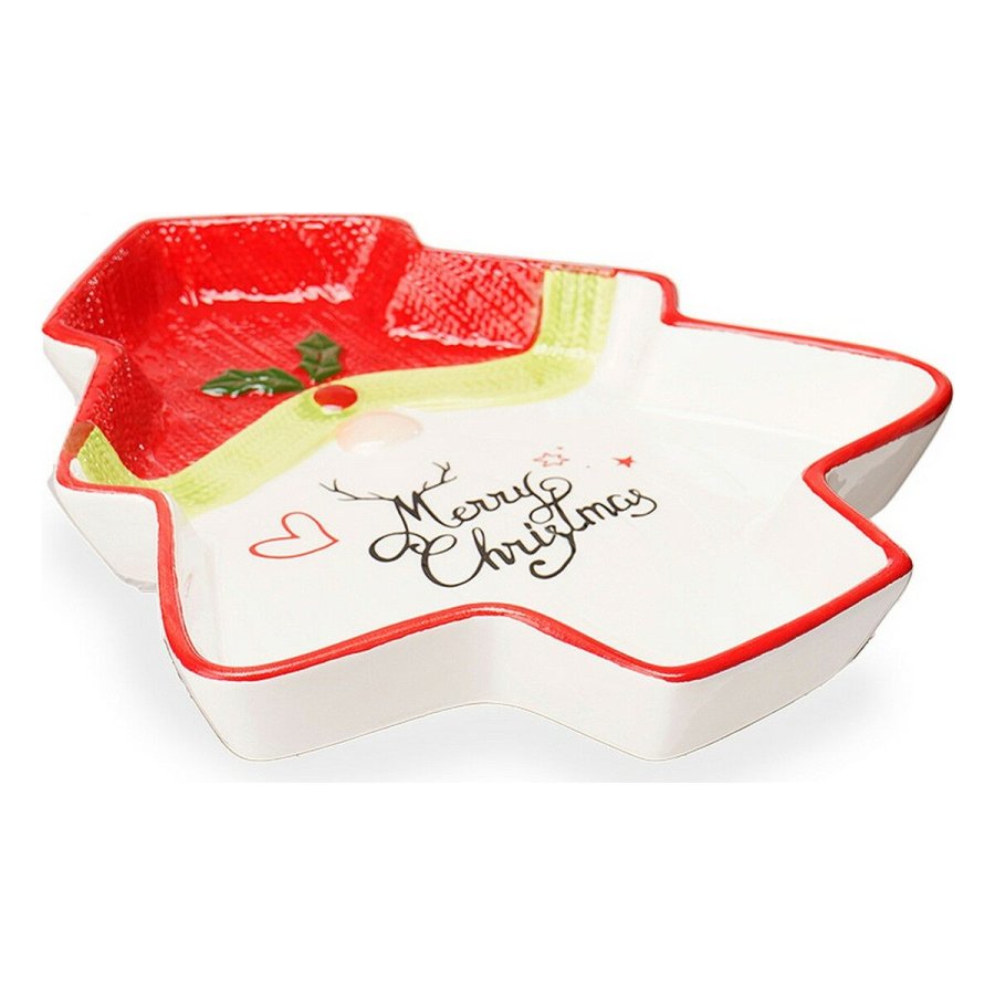 Borddekoration Juletr Julemanden 19,6 x 3 x 23 cm Keramik Rd Hvid #5