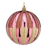 Julekugler  10 cm 6 enheder Pink Gylden Plastik #1