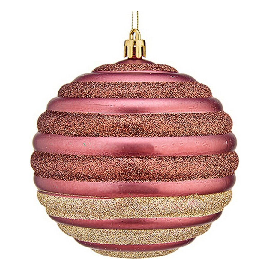 Julekugle Krist+ 00872 Pink Plastik  10 cm 6 enheder #1