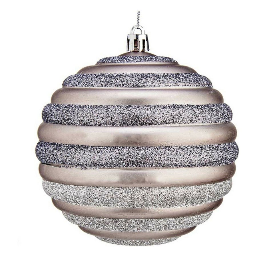Julekugle Krist+ 00876 Slvfarvet Plastik  10 cm 6 enheder #1