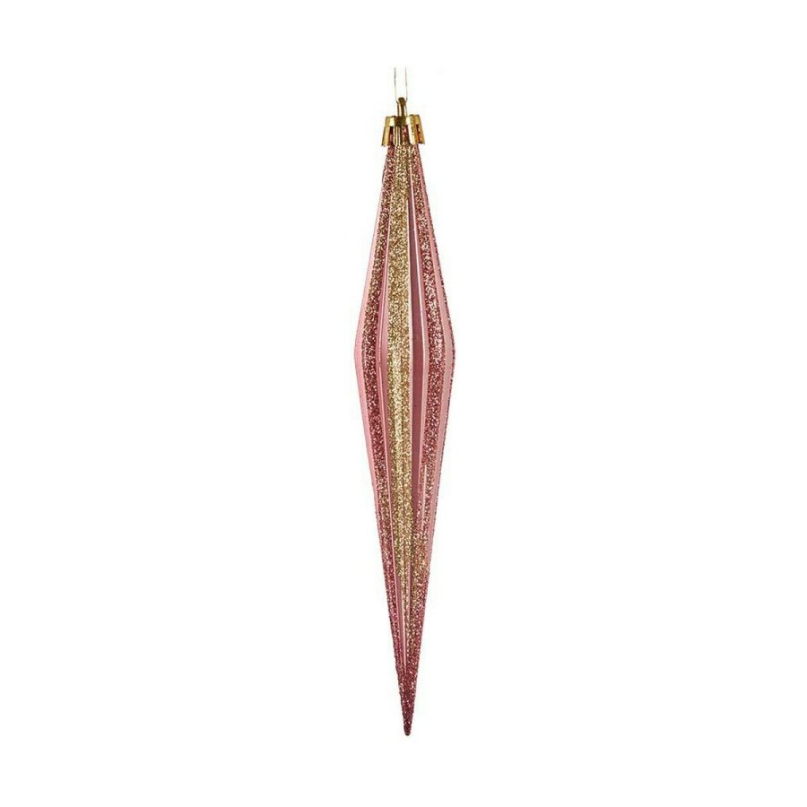 Julepynt Krist+ 00902 Pink Gylden PVC 3 x 3 x 18,5 cm Strakt #1