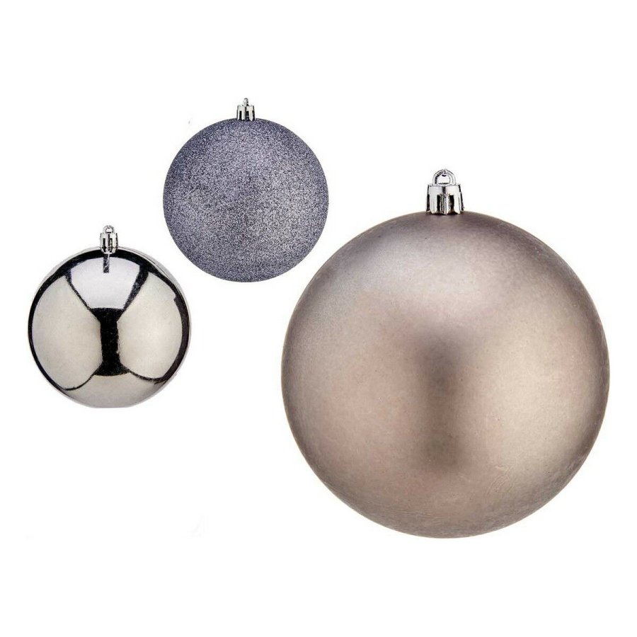 Julekugler  10 cm 6 enheder Slvfarvet Plastik #1