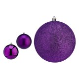 Julekugler Krist+ 00774 Lilla PVC  12 cm 6 enheder #1
