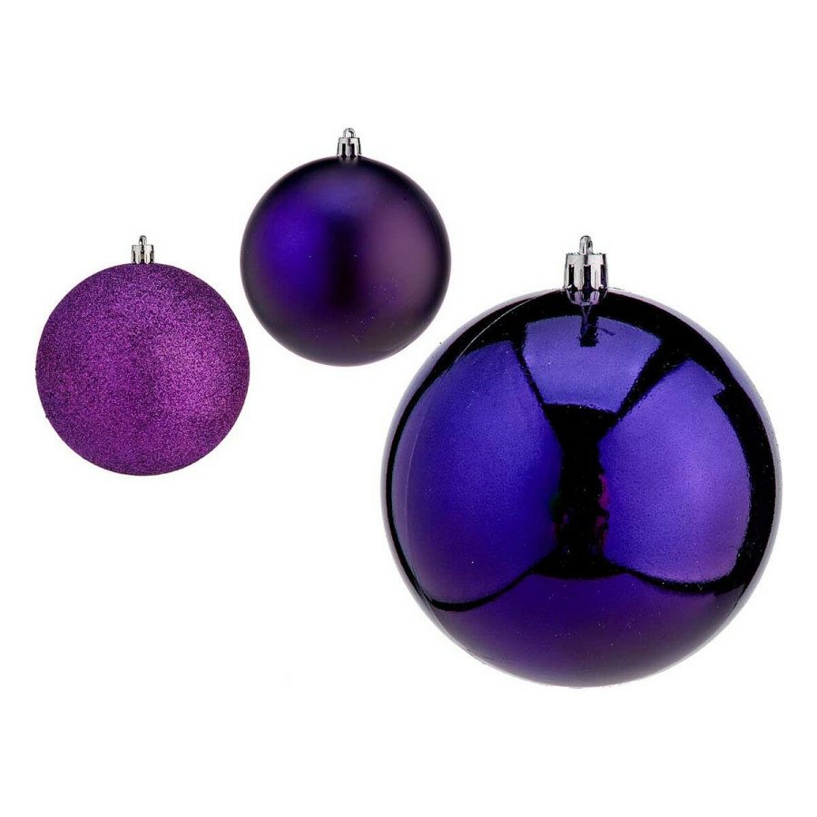 Julekugler Krist+ 00775 Lilla Plastik  10 cm 6 enheder #1