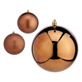 Julekugler Krist+ 00780 Brun Plastik  12 cm 6 enheder #1