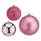 Julekugle Krist+ 00787 Pink Plastik  10 cm 6 enheder #1