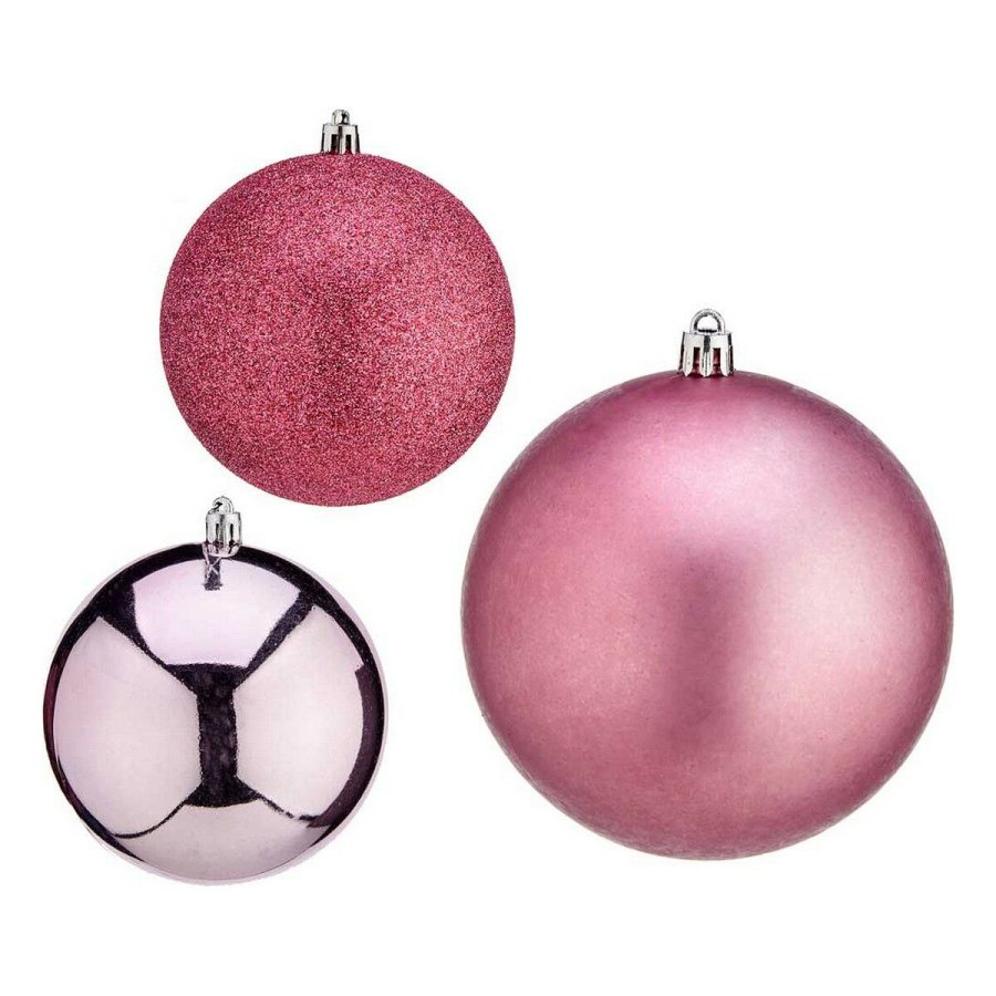 Julekugle Krist+ 00787 Pink Plastik  10 cm 6 enheder #1