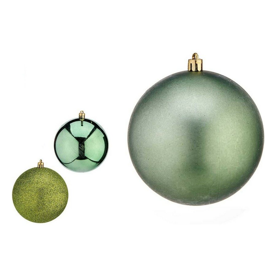 Julekugler Krist+ 00805 Grn Plastik  10 cm 6 enheder #1