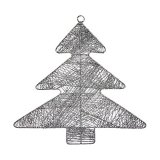 Julepynt Slvfarvet Juletr 36,7 x 0,2 x 37,5 cm Metal Plastik #1