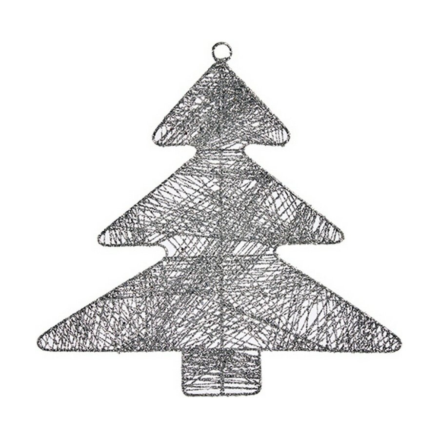 Julepynt Slvfarvet Juletr 36,7 x 0,2 x 37,5 cm Metal Plastik #1
