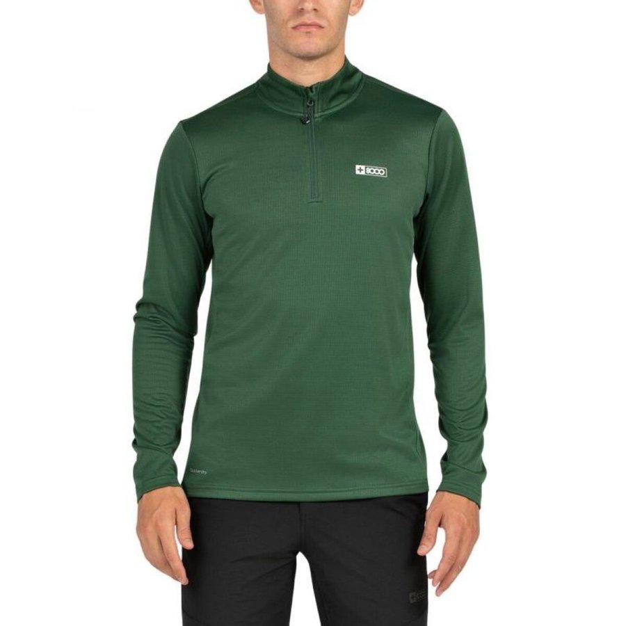 Lang�rmet T-shirt til M�nd +8000 Portu Oliven #1