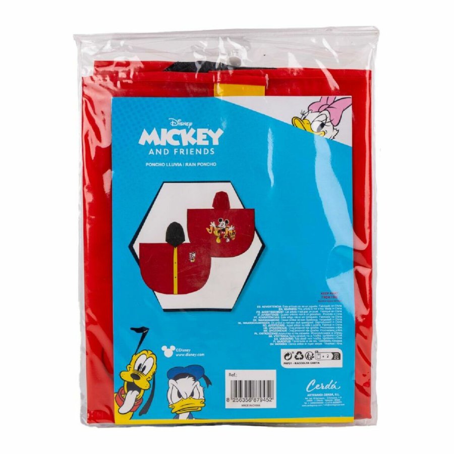 Vandttte Poncho med Htte Mickey Mouse Rd #4