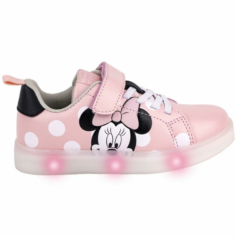 LED Trningssko Minnie Mouse Velcro Pink #1