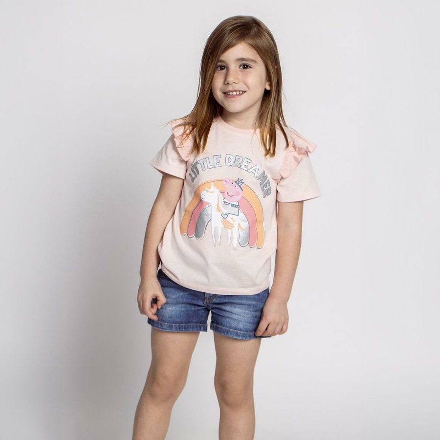 Brne Kortrmet T-shirt Peppa Pig Lyserd #2