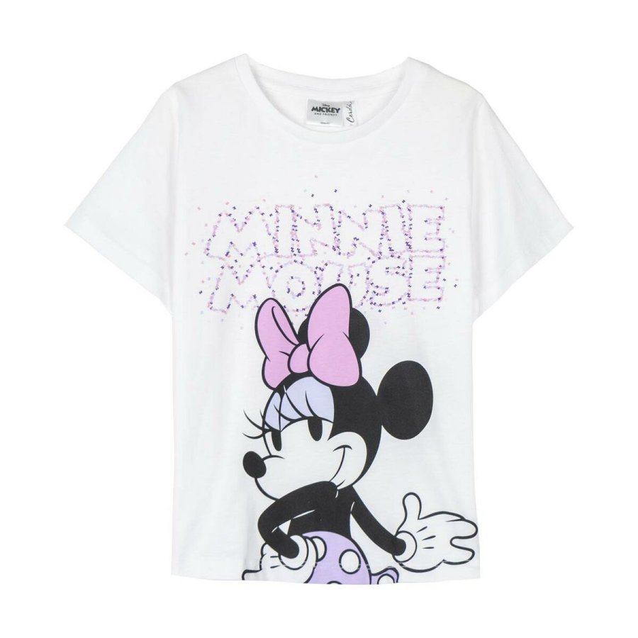 Brne Kortrmet T-shirt Minnie Mouse Hvid #1