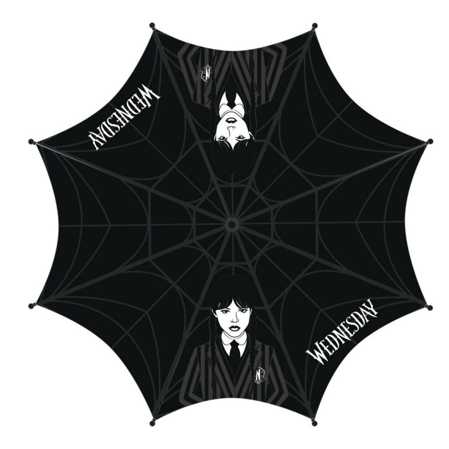 Paraply Wednesday Sort matte black #1