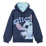 Sweatshirt med h�tte til piger Stitch M�rkebl� #6