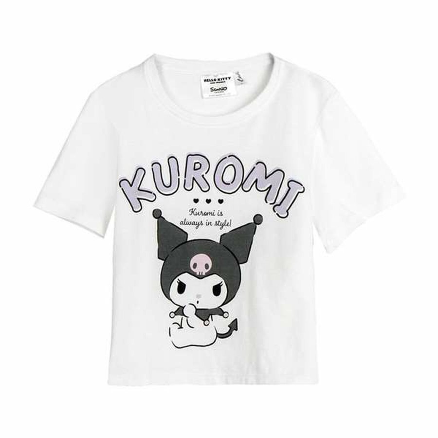 Brne Kortrmet T-shirt Hello Kitty Hvid #1
