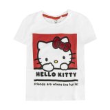 Brne Kortrmet T-shirt Hello Kitty Hvid #1
