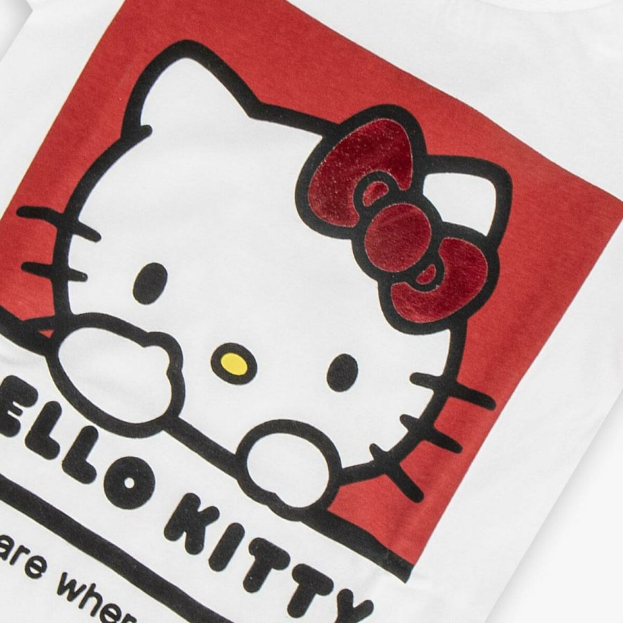 Brne Kortrmet T-shirt Hello Kitty Hvid #2