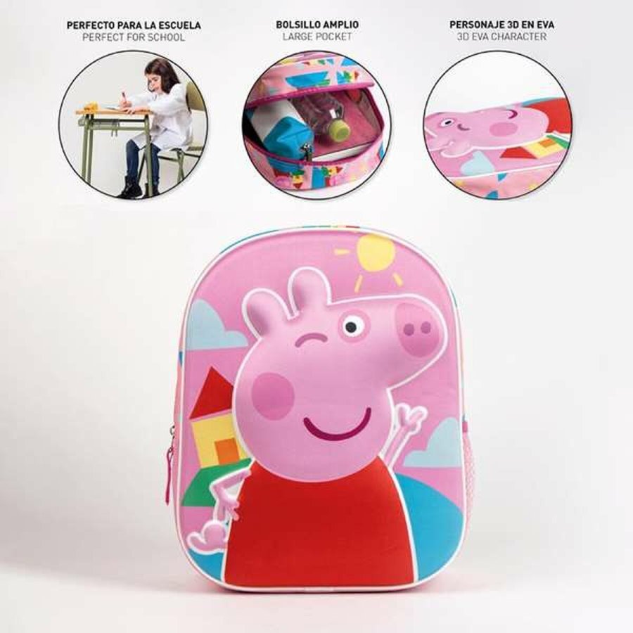 3D Skoletaske Peppa Pig Pink 25,0 x 31,0 x 10,0 cm #4