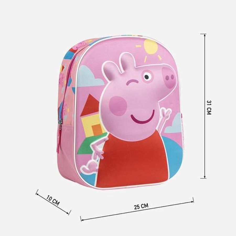 3D Skoletaske Peppa Pig Pink 25,0 x 31,0 x 10,0 cm #5