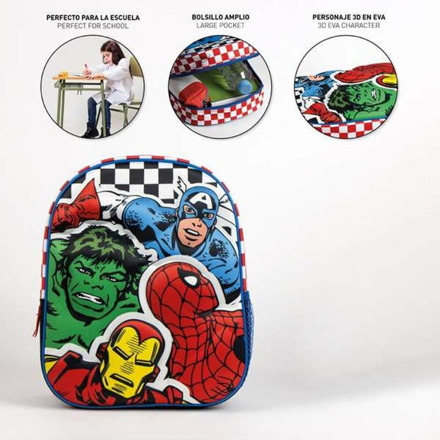 3D Skoletaske The Avengers Sort 25,0 x 31,0 x 10,0 cm #4