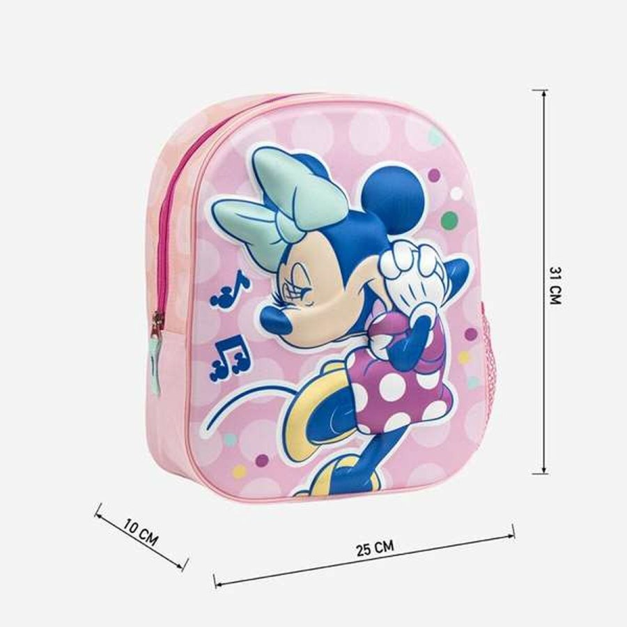 3D Skoletaske Minnie Mouse Pink 25,0 x 31,0 x 10,0 cm #5