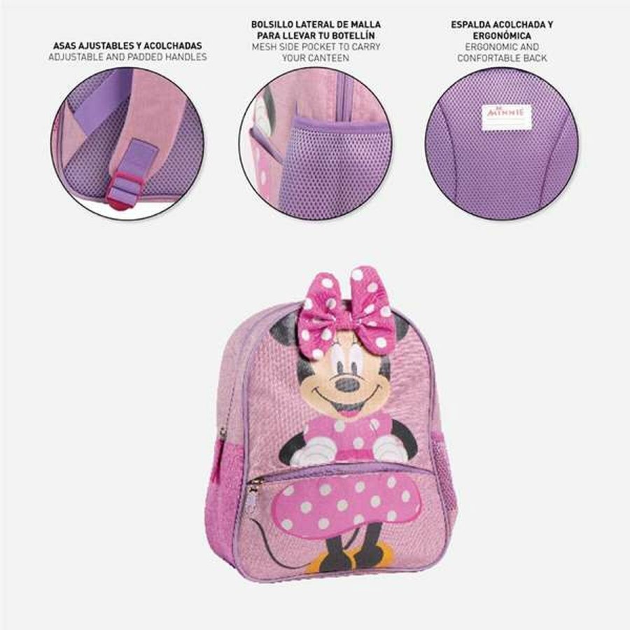 Skoletaske Minnie Mouse Pink #4