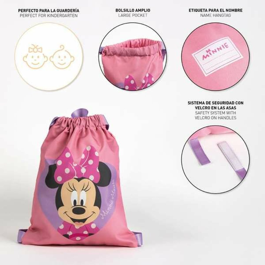 Rygsk med Snore Minnie Mouse Pink 27 x 33 cm #5