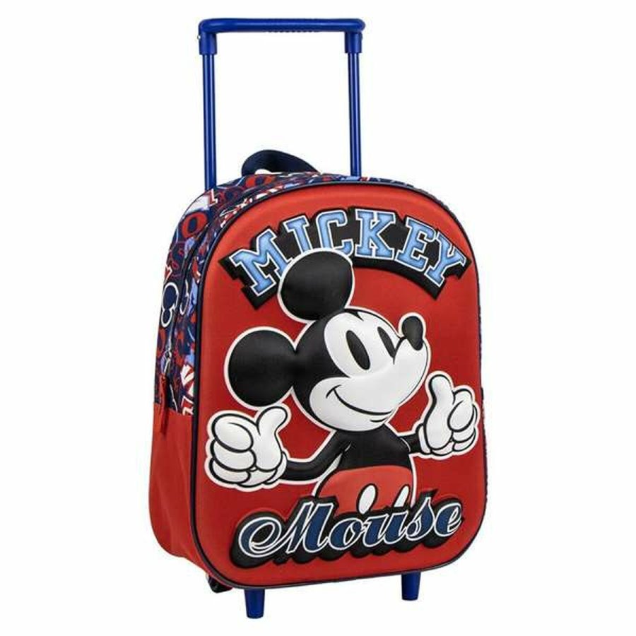Skolerygsk med Hjul Mickey Mouse Rd 25,0 x 31,0 x 10,0 cm 3D #2