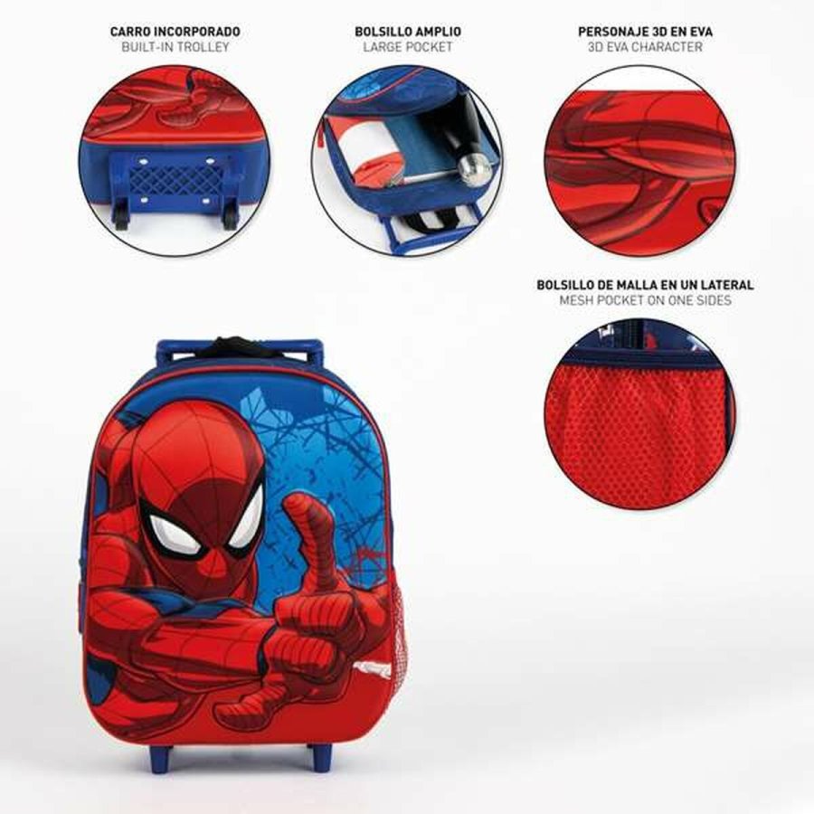 3D Skoletaske med Hjul Spider-Man Bl 25,0 x 31,0 x 10,0 cm #4
