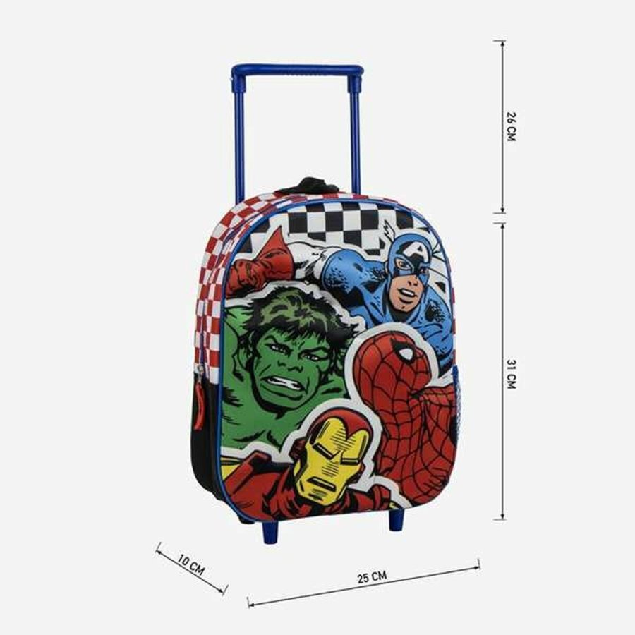 3D Skoletaske med Hjul The Avengers 25,0 x 31,0 x 10,0 cm #5